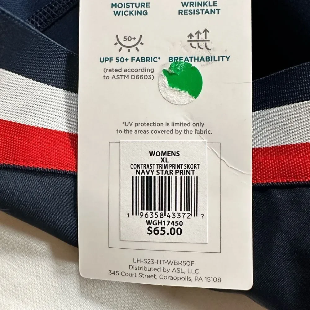 NWT Lady Hagen Women’s Navy Skort Red White Stars Golf Tennis Pickleball-Size XL - Picture 8 of 8